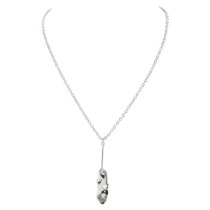 Collier Court Pendentif Martelé