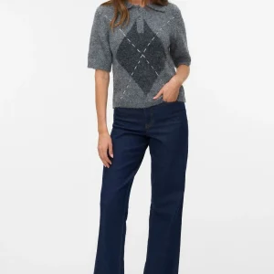 Bliss 2/4 Poloneck Pullover - Melange gris moyen