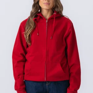 Hoodie zip de base - rouge