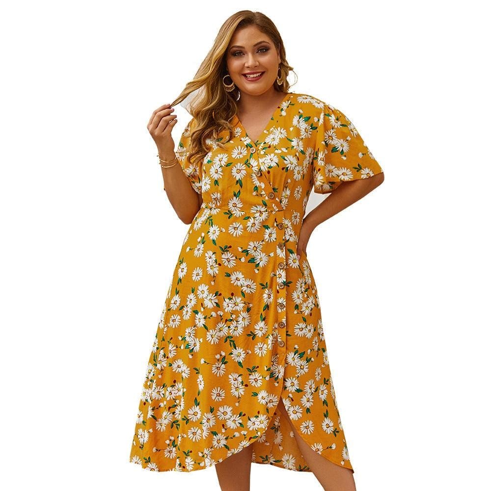 Robe Grande Taille Fashion Fleurie – Image 7