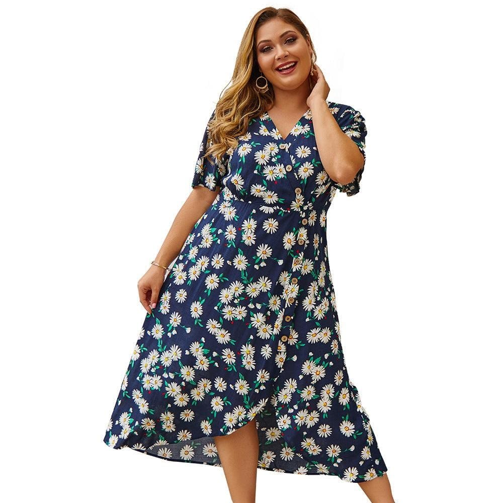 Robe Grande Taille Fashion Fleurie – Image 2