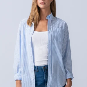 Boyfriend Oxford Shirt - Bleu clair / blanc