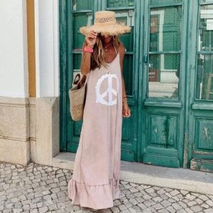 Robe Longue Rose Hippie