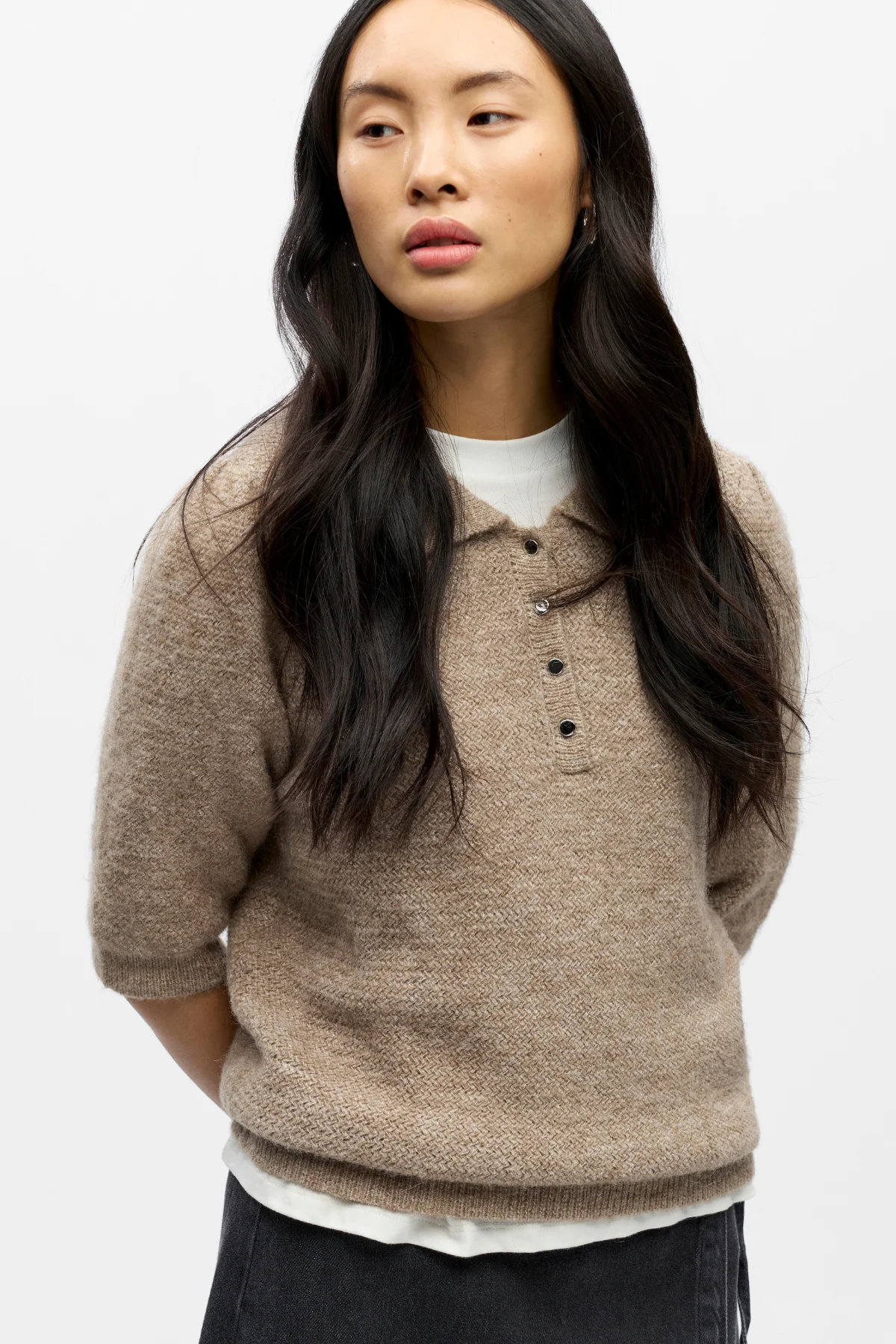 Anine tricot polo - morel melange – Image 3