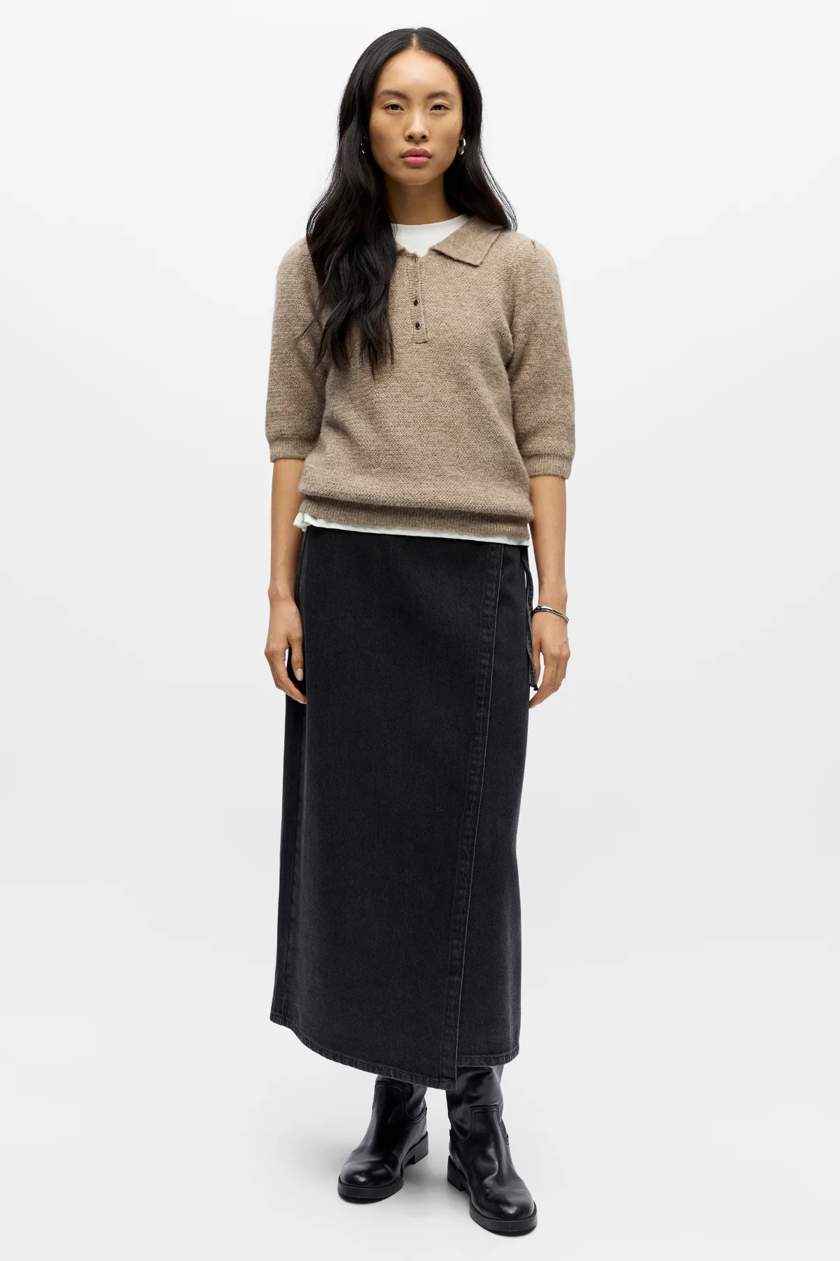 Anine tricot polo - morel melange – Image 2