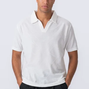 Polo texturé atlas - blanc