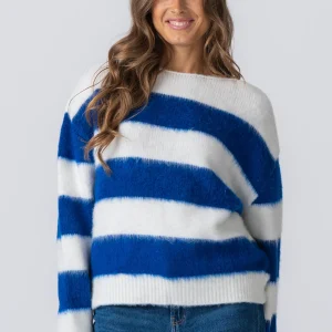 Pull tricoté à rayures Celina - blanc / marine