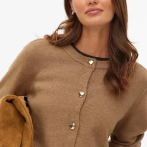 Cardigan court boutonné Fiona - Silver Mink Melange