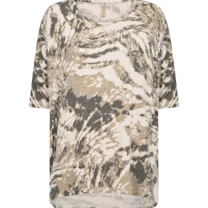 Chandail Douceur Imprimé Abstrait Manches au Coudes