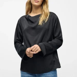 Top en cascade de piment - noir