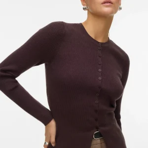 Cardigan tricot ukino o-cou - Plum au chocolat