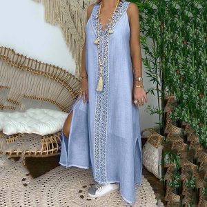 Hippie robe bleue bohème chic