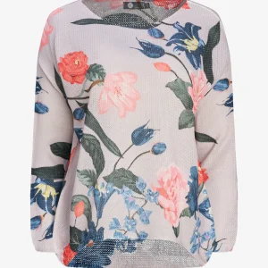 Chandail en Tricot Fin Imprimé de Fleurs