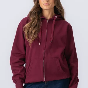 Sweat à capuche Zip de base - Bourgogne