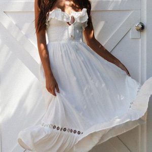 Robe Longue Tzigane Blanche