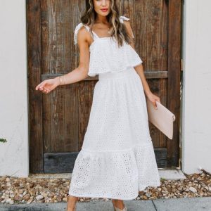 Robe Bohème Blanche Hippie En Dentelle