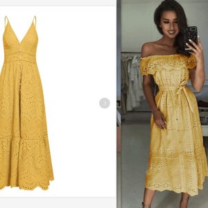 Robe En Coton À Volants Sur L’Épaule