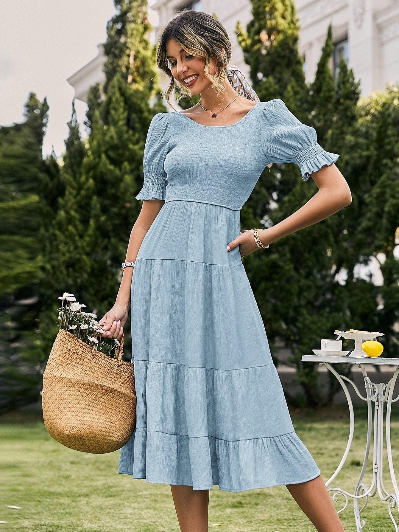 Robe Bohème Bleu Clair – Image 4