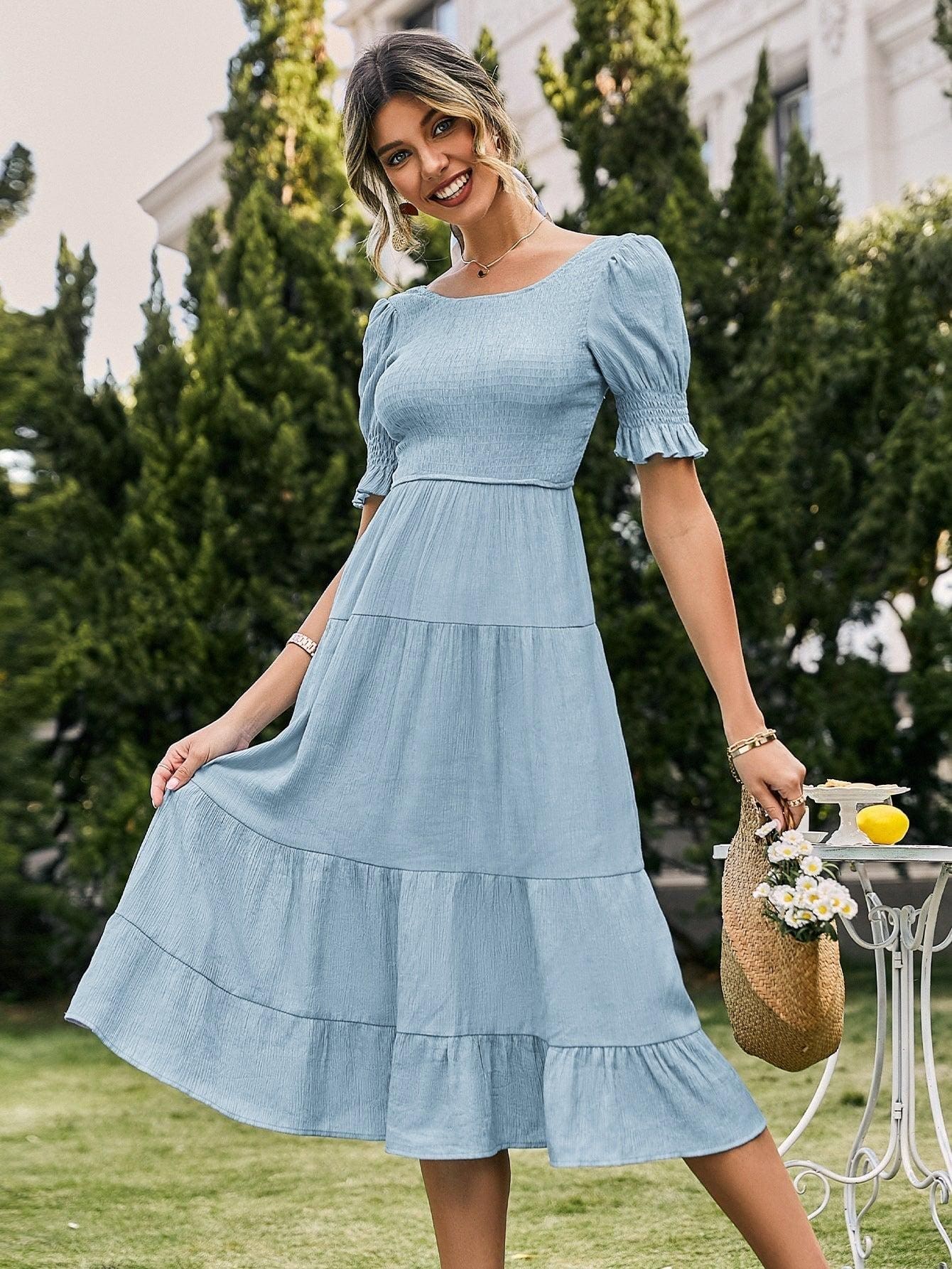 Robe Bohème Bleu Clair – Image 7