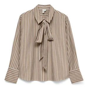 Chemise à nœud Islunn - Vison Argenté Blanc Neige