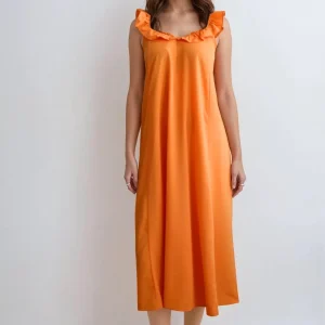 Robe Zora Midi - Sun Orange