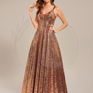 Taille personnalisée Robe de Bal Bretelles minces Dos Bustier Pailletée