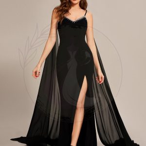 Taille personnalisée Robes de bal en mousseline Bretelles fines Sequin