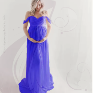 Maxi robe de maternité à bretelles fines et double épaisseur