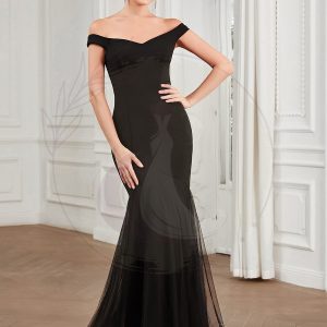 Robe de soirée moulante Tulle sirène Epaules dénudées