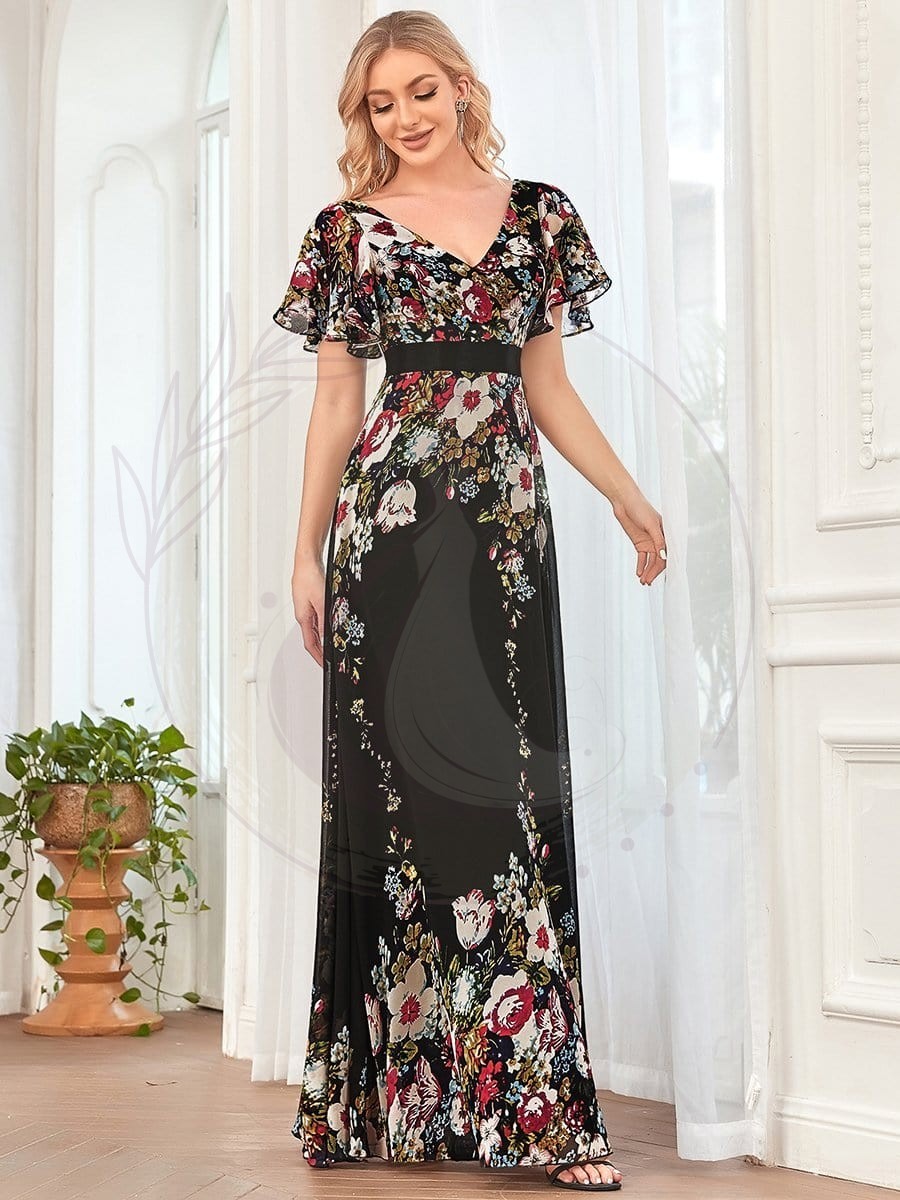 Robe de soirée longue bohème chic en mousseline de soie – Image 4