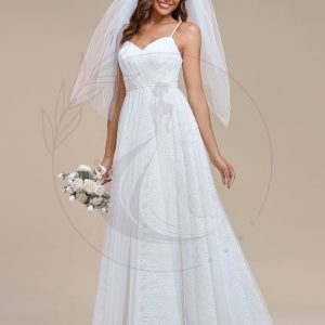 Robe de mariée A ligne sans manches Col en V