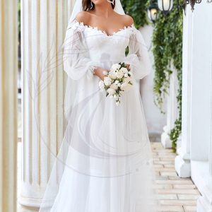 Taille personnalisée superbe robe de mariée à épaules dénudées et à encolure en V