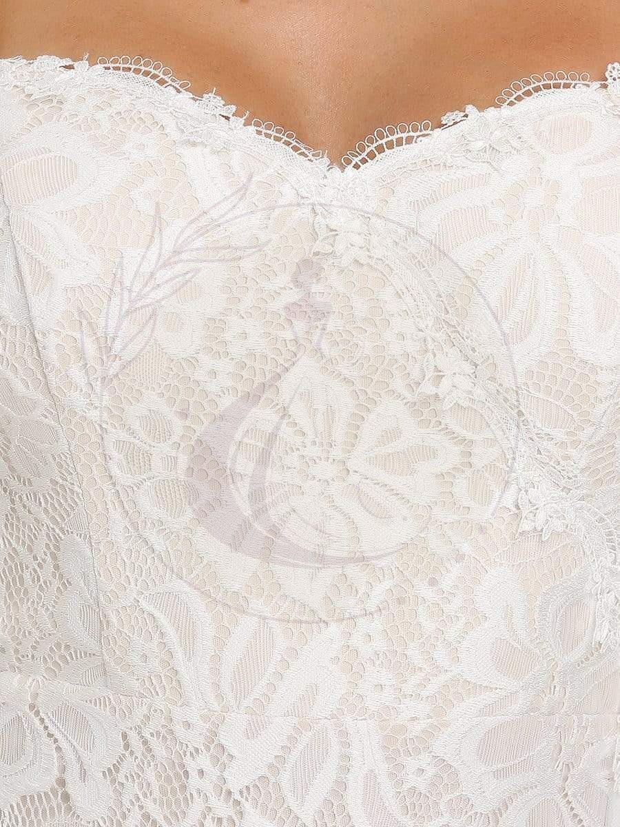 Taille personnalisée robe de mariée sirène à bretelles spaghetti chérie – Image 7