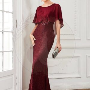 Capelet élégant en dentelle ajustée et évasée Mère de la robe de mariée