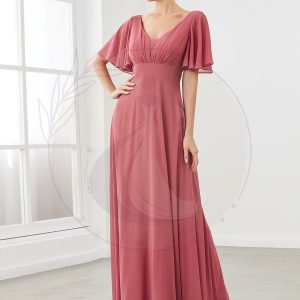 Robe Mère de la Mariée Illusion Panneau Mousseline A-ligne