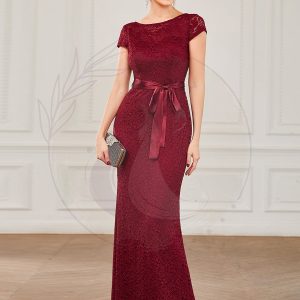 Robe Mère de la Mariée Dentelle Dos Nu Ruban Moulante