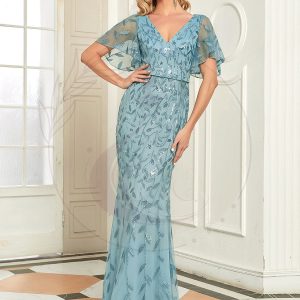 Taille personnalisée Robe de Soirée Longue Sirène à Pailletée