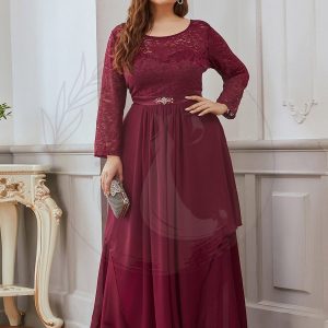 Robes de mariée classiques en dentelle flottante à manches longues pour femmes Grande taille