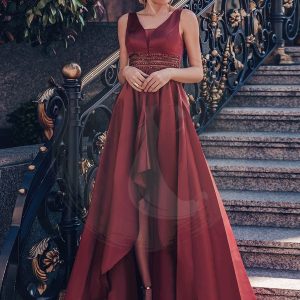 Robes de cocktail asymétriques à col V pour femmes