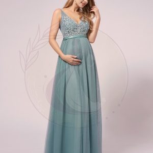 Robes De Maternité En Dentelle Florale à Col En V Pour Femmes