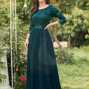 Taille Personnalisée Dentelle transparente sexy longue Robe de soirée