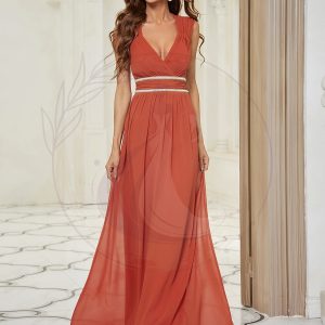 Taille personnalisée Robe longue de demoiselle d’honneur froncée