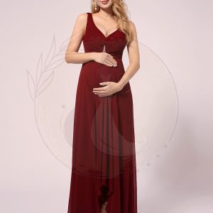 Robes De Maternité De Soirée En Mousseline De Soie à Col En V