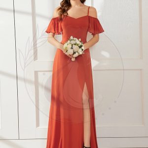 Robe Demoiselle d’Honneur sexy à épaules dénudées et à encolure en V