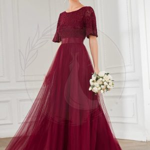 Robe de demoiselle d’honneur moulante en tulle Dentelle