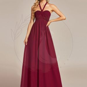 Robe demoiselle d’honneur multi-positions froncée en mousseline