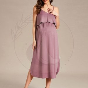 Robe de maternité trapèze aérée à bretelles fines réglables