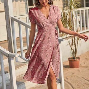 Robe Fleurie Champêtre Rose
