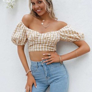 Crop Top Bohème Carreaux