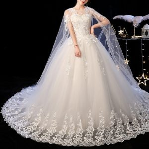 Bohème robe de mariée femme ronde grande taille blanche en Dentelle Brodée
